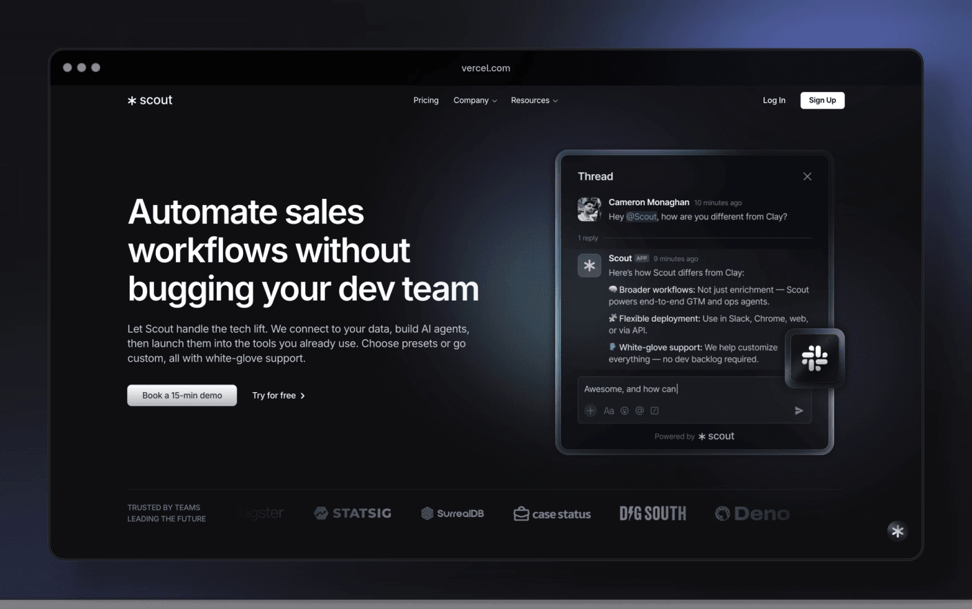 New Scout homepage