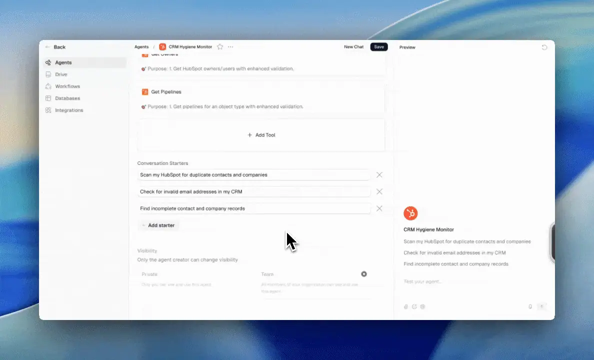 Installing and using the planning tools on a Hubspot CRM Hygiene agent